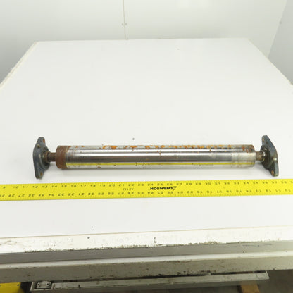 2.5" OD x 21" Flat Face Conveyor Tail Drum Roller 21.5" BF W/ Pillow Blocks