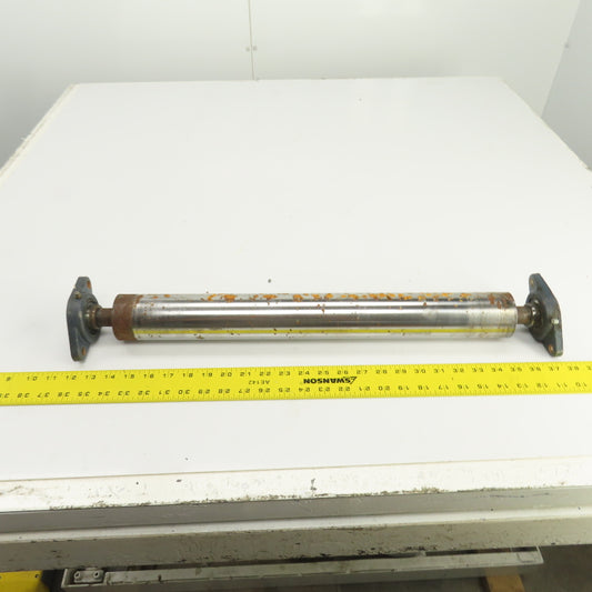 2.5" OD x 21" Flat Face Conveyor Tail Drum Roller 21.5" BF W/ Pillow Blocks