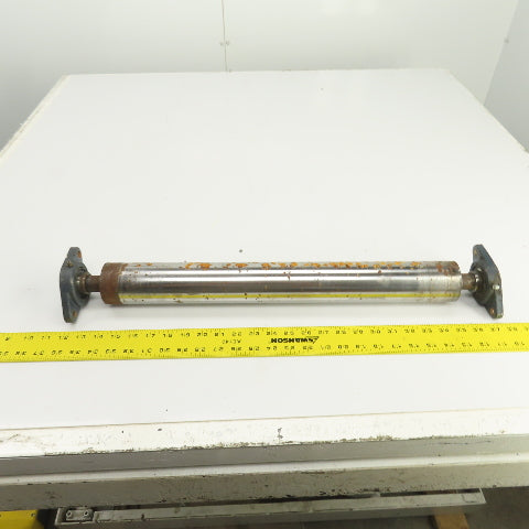 2.5" OD x 21" Flat Face Conveyor Tail Drum Roller 21.5" BF W/ Pillow Blocks