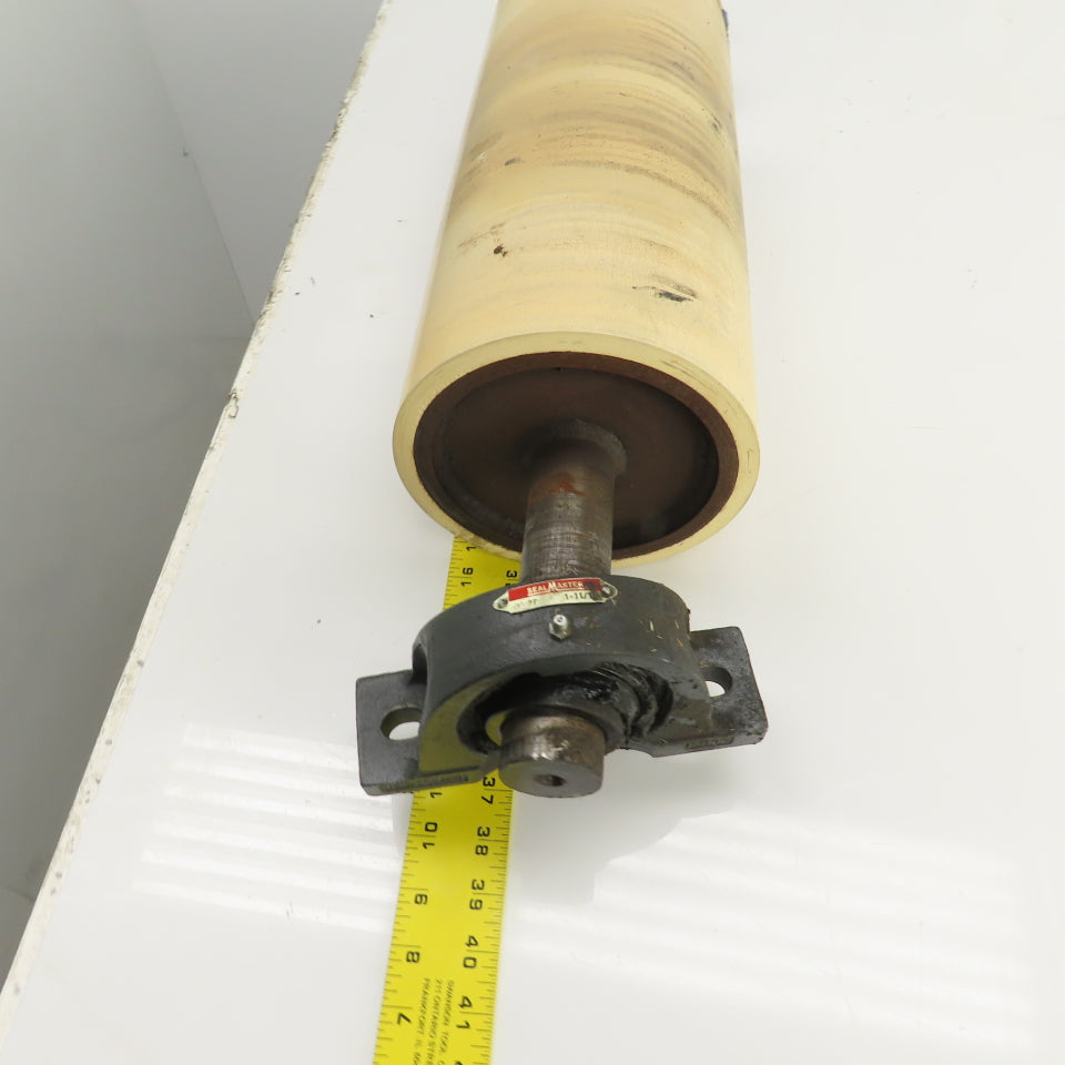 7.35"ODx16-3/4" Crowned Face Conveyor Drive Drum Roller 17.5" BF W/Pillow Blocks