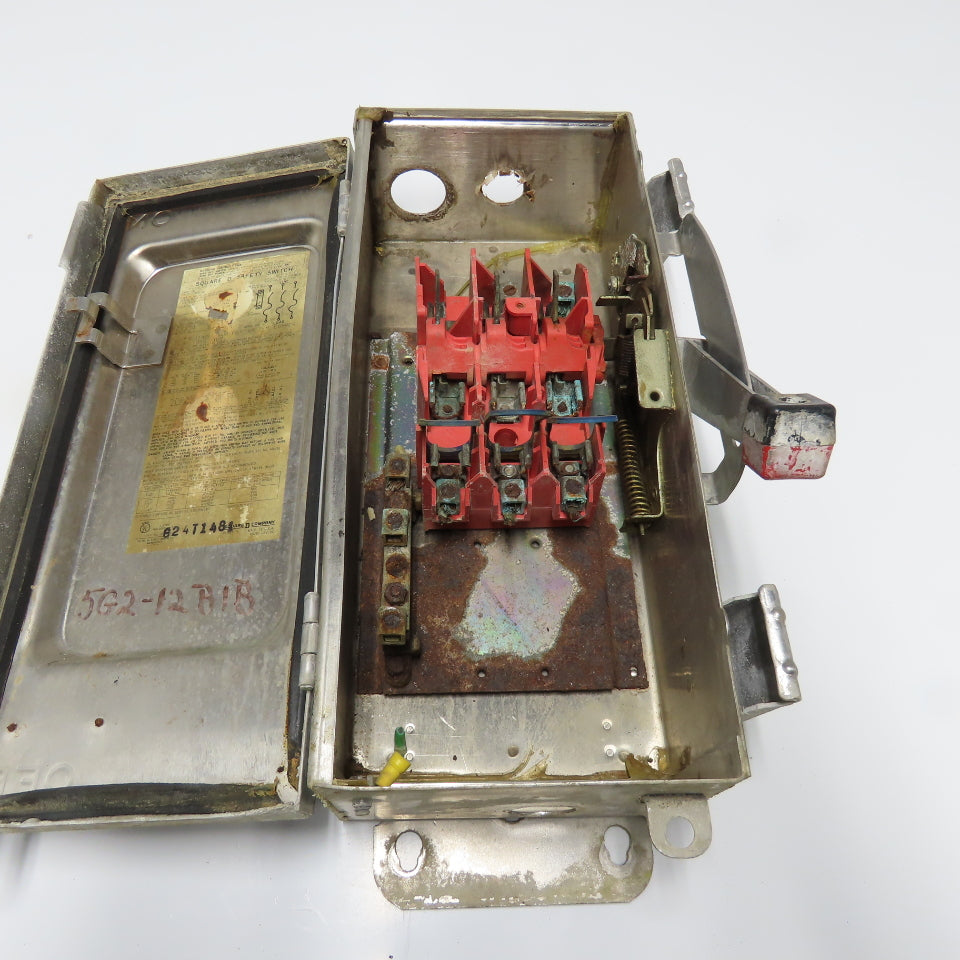 Square D H 321 NDS 30A Stainless Fusible Safety Disconnect Switch 3Ph 240VAC