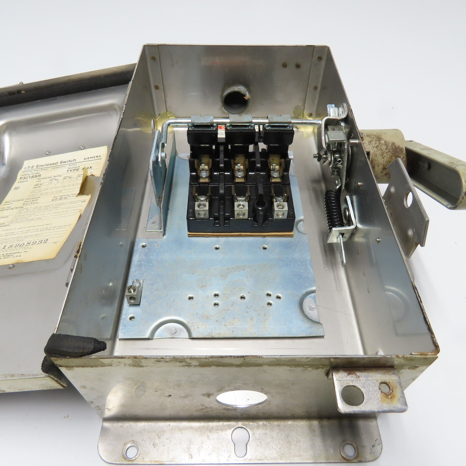 Siemens F321SSR 30A Stainless Steel Fusible Safety Disconnect Switch 240V
