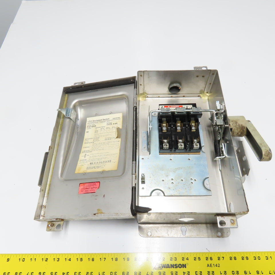 Siemens F321SSR 30A Stainless Steel Fusible Safety Disconnect Switch 240V