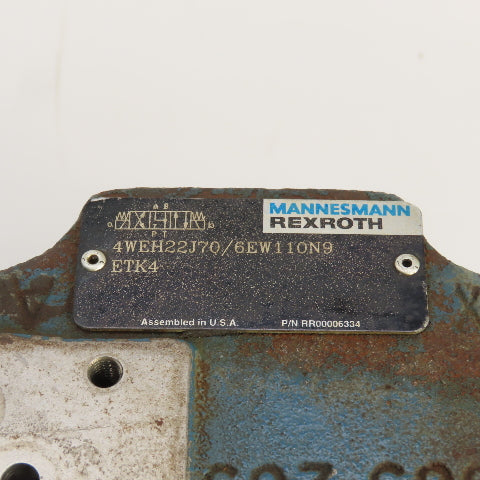 Mannesmann Rexroth 4WEH22J70/6EW110N9 Hydraulic Directional Control Valve
