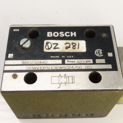 Bosch 081WV10P1V1016WS024/00 D51 9810232440 Hydraulic Directional Control Valve
