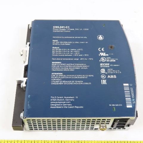 Puls CS5.241-C1 Dmension 24VDC 5A Power Supply 100-240V Input Single Phase