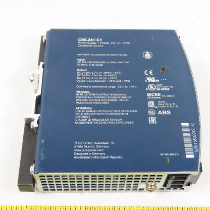 Puls CS5.241-C1 Dmension 24VDC 5A Power Supply 100-240V Input Single Phase