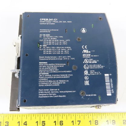 Puls CPS20.241-C1 Dmension 24-28VDC 24A Power Supply 100-240V Input Single Phase