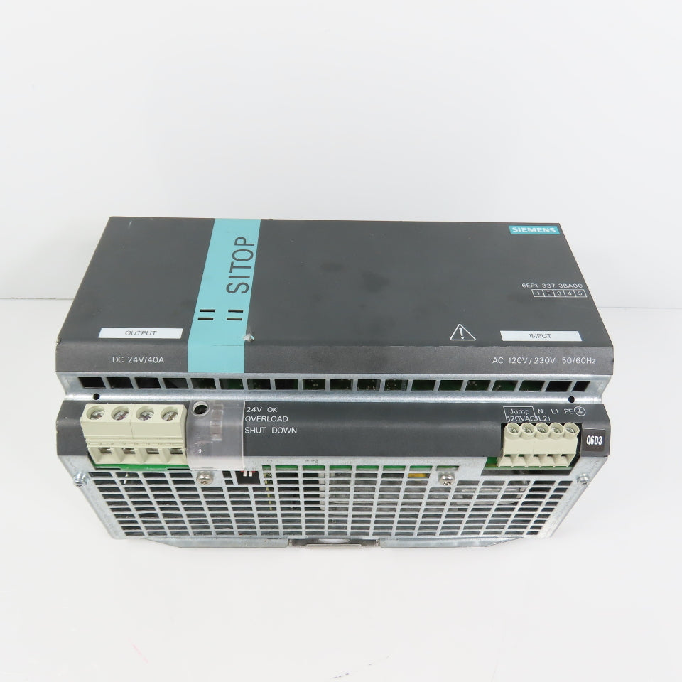 Siemens 6EP1337-3BA00 Sitop 24V DC 40A Power Supply 120/230VAC Input
