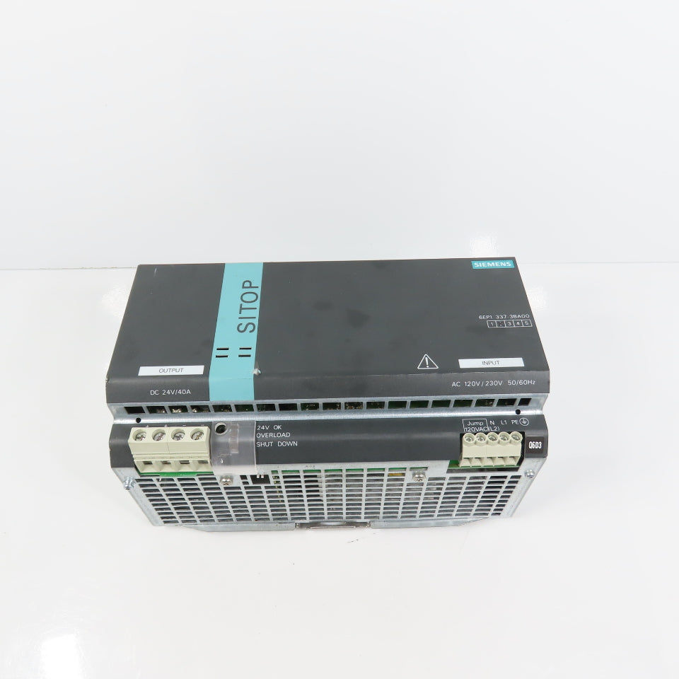 Siemens 6EP1337-3BA00 Sitop 24V DC 40A Power Supply 120/230VAC Input