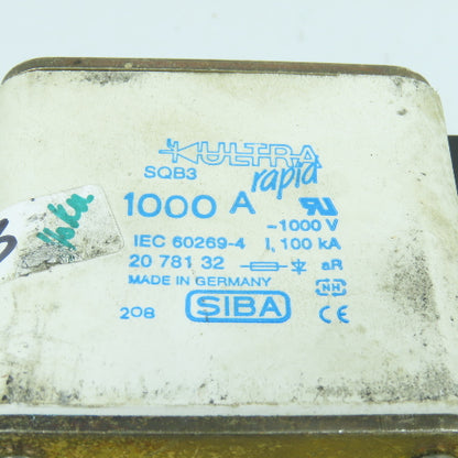Siba SQB3 Ultra Rapid 1000A Fuse 1000VAC