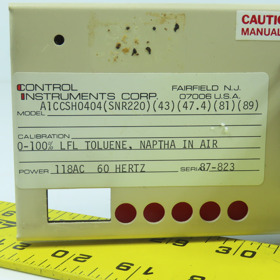 Control Instruments A1CCSH0404 CCS 0-100% LFL Toluene, Naptha In Air PRB064