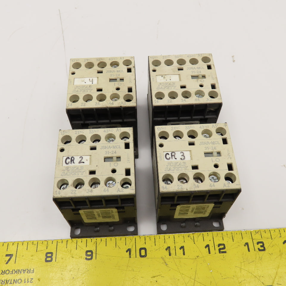 Jokab Safety JSNA-MCL Contactor Relay 24VDC Coil Lot Of 4