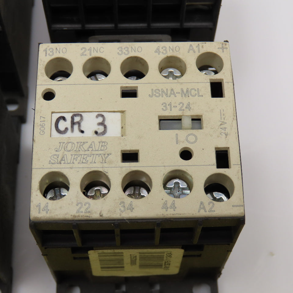 Jokab Safety JSNA-MCL Contactor Relay 24VDC Coil Lot Of 4