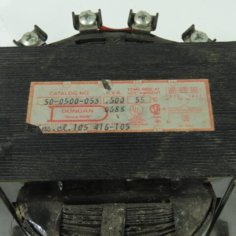 Dongan 50-0500-053 1Ph Control Transformer 220-240v Pri 110-120v Sec .500KVA