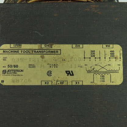 Jefferson Electric 636-1211 Transformer 220-240/440-480V Pri 110-120VSec .100KVA