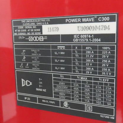 Lincoln Power Wave C300 Advanced Process Welder 230/460V 1/3 Phase (HAS ERROR)
