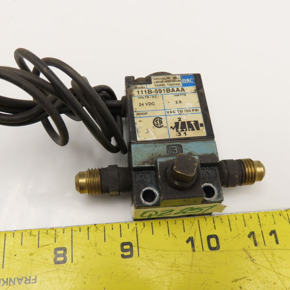 MAC 111B-591BAAA 3/2 Position Pneumatic Solenoid Valve 24VDC Coil 1/8" Ports