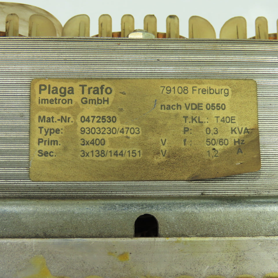 Plaga Trafo 0472530 9303230/4703 3Ph Transformer 400V Pri 138/144/151V Sec .3KVA