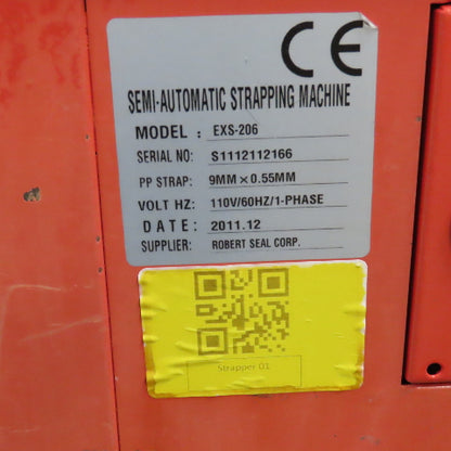 Samuel EXS-206 Semi-Automatic Polypropylene Strapping Machine 110V 1Ph 9x0.55mm