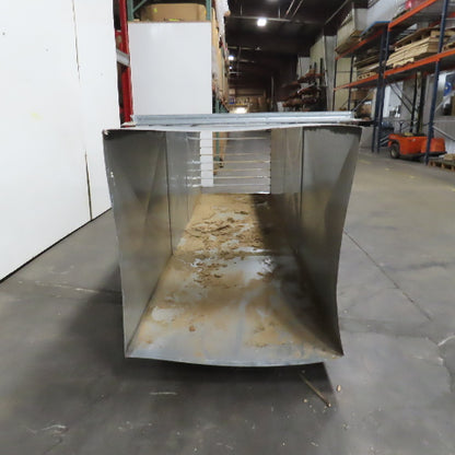 34" x 34" x 137" OAL Square 18 Gauge Galvanized Steel Duct W/ Mesh Top & Damper