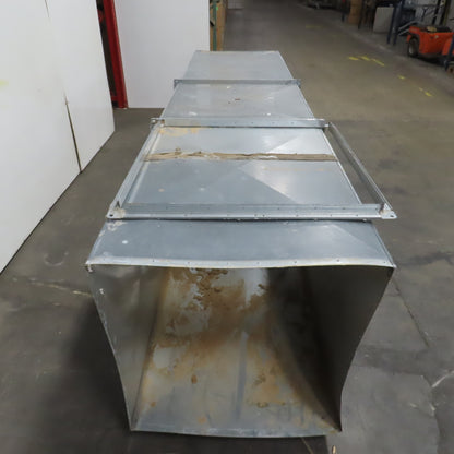 34" x 34" x 137" OAL Square 18 Gauge Galvanized Steel Duct W/ Mesh Top & Damper