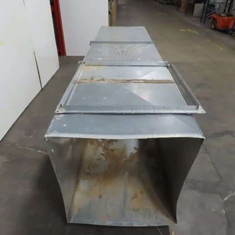 34" x 34" x 137" OAL Square 18 Gauge Galvanized Steel Duct W/ Mesh Top & Damper