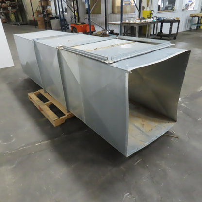 34" x 34" x 137" OAL Square 18 Gauge Galvanized Steel Duct W/ Mesh Top & Damper