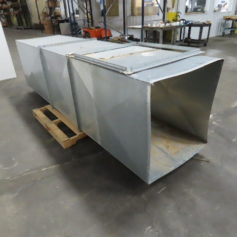 34" x 34" x 137" OAL Square 18 Gauge Galvanized Steel Duct W/ Mesh Top & Damper