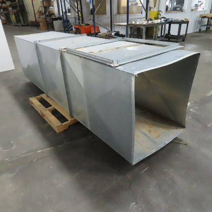 34" x 34" x 137" OAL Square 18 Gauge Galvanized Steel Duct W/ Mesh Top & Damper