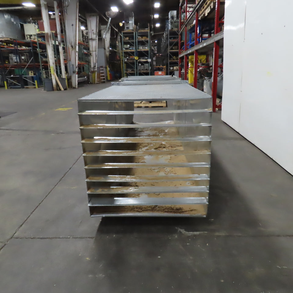 34" x 34" x 137" OAL Square 18 Gauge Galvanized Steel Duct W/ Mesh Top & Damper