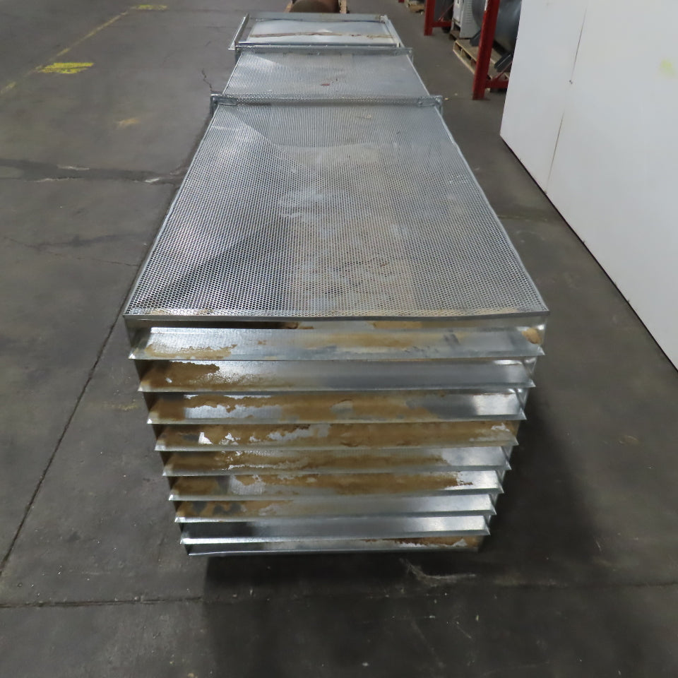 34" x 34" x 137" OAL Square 18 Gauge Galvanized Steel Duct W/ Mesh Top & Damper