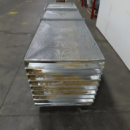 34" x 34" x 137" OAL Square 18 Gauge Galvanized Steel Duct W/ Mesh Top & Damper
