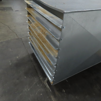 34" x 34" x 137" OAL Square 18 Gauge Galvanized Steel Duct W/ Mesh Top & Damper