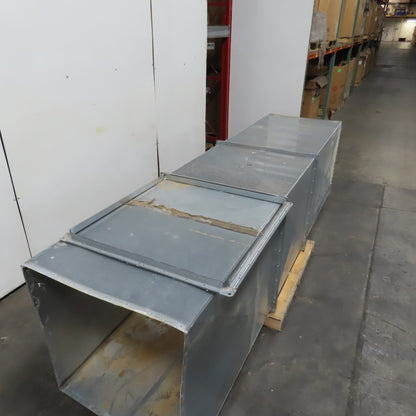 34" x 34" x 137" OAL Square 18 Gauge Galvanized Steel Duct W/ Mesh Top & Damper