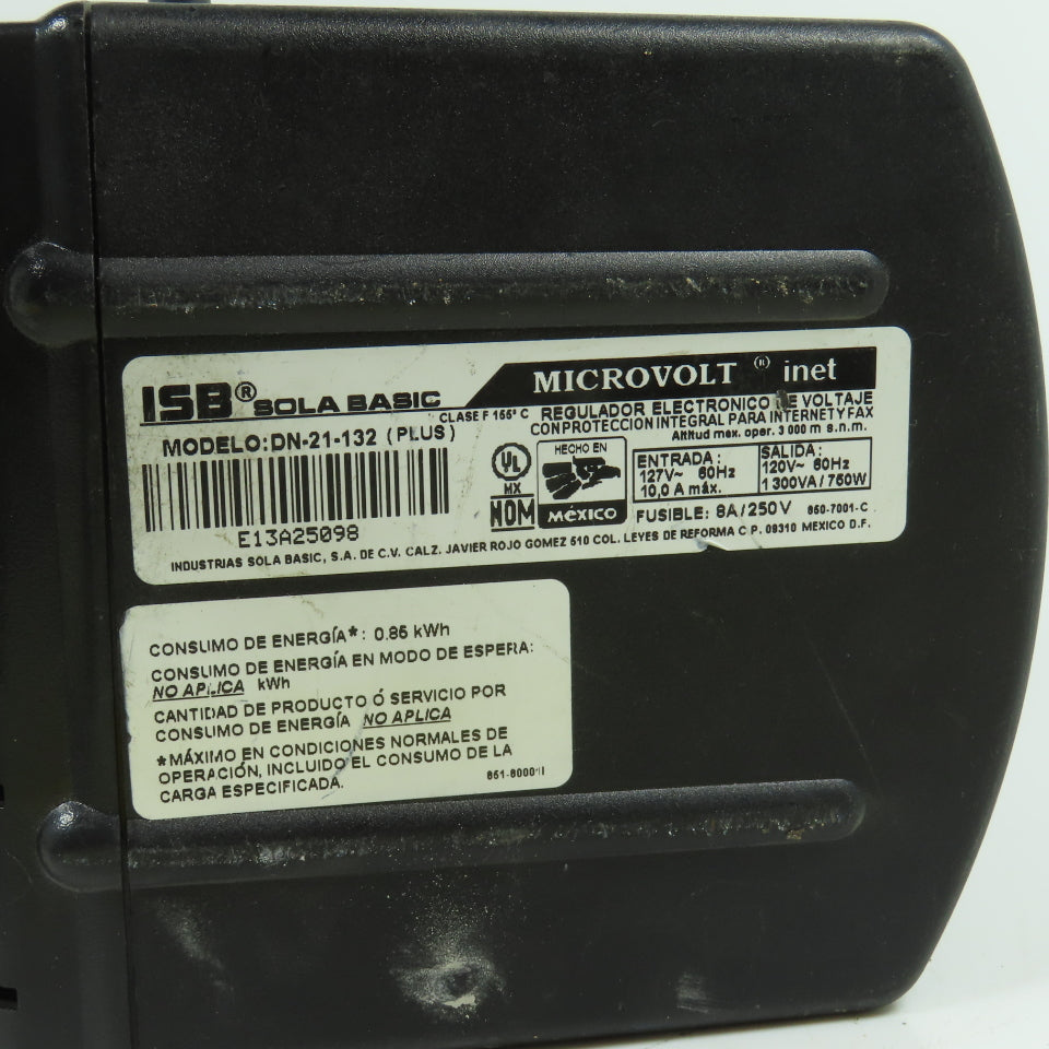 ISB Sola DN-21-132 Basic Microvolt Inlet 1300 Plus Regulator 8-Outlets