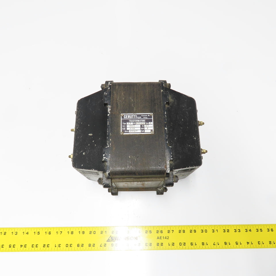 Cerutti Type SS 2KVA Transformer 480V Primary 110V Secondary RE 6.56.64 1Ph 60Hz