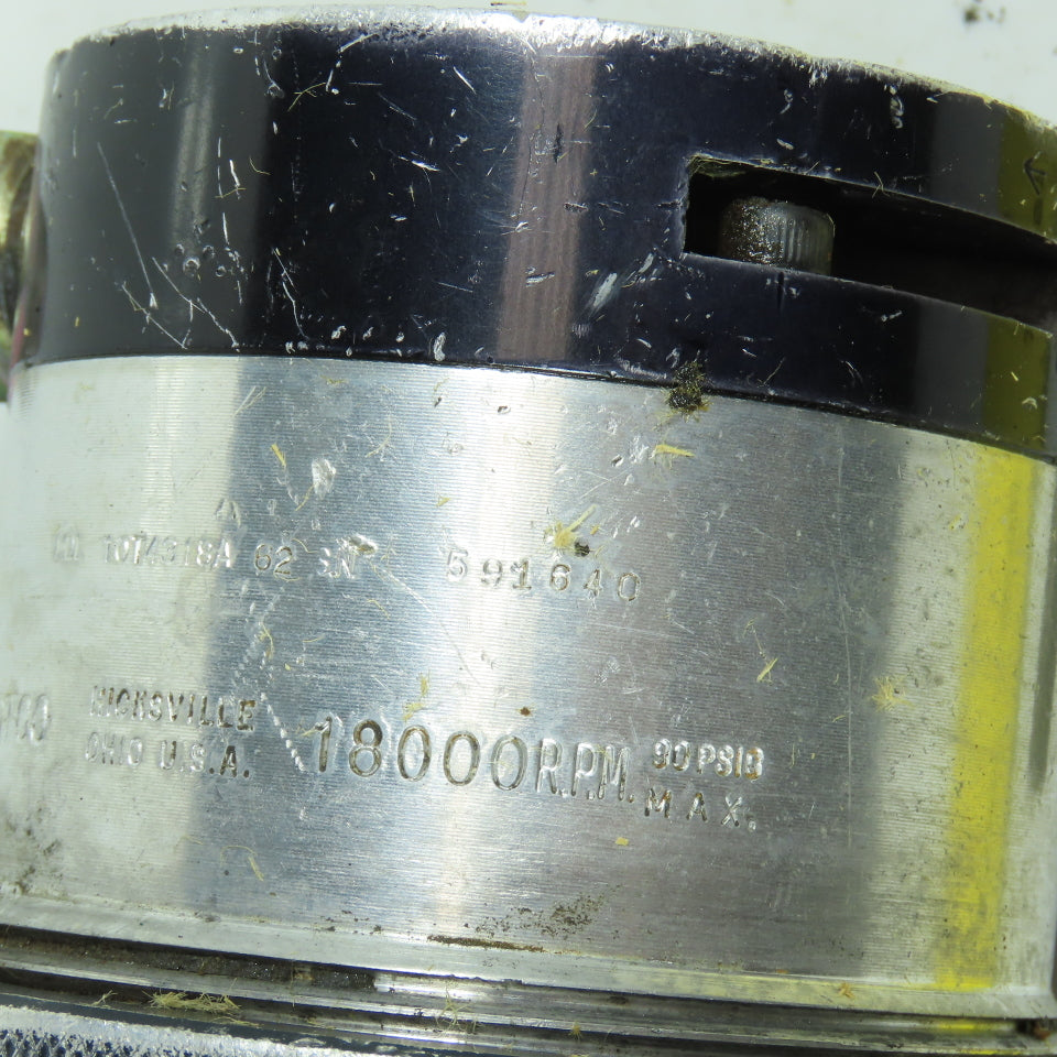Dotco 10T4318A-62 Pneumatic Air Router 18,000 RPM 90PSIG 1/2" Shank Tested