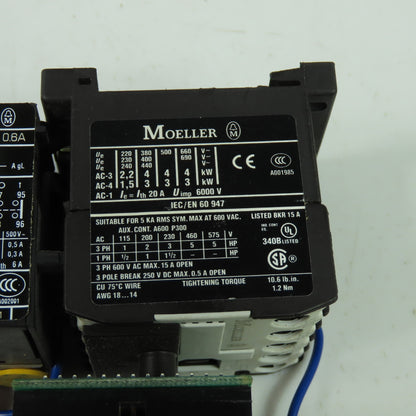 Moeller IEC/EN 60 947 600VAC Contactor W/ZE-0.6 Overload Relay 24VDC Coil E36332