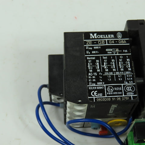 Moeller IEC/EN 60 947 600VAC Contactor W/ZE-0.6 Overload Relay 24VDC Coil E36332