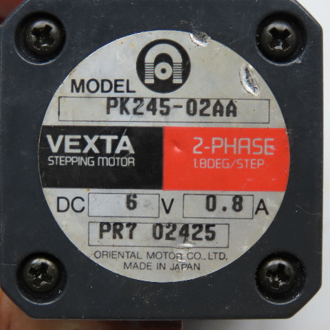 Vexta PK245-02AA 6VDC 0.8A 2 Phase 1.8 Deg Stepper Motor 5mm Shaft