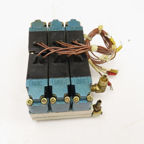 MAC 35A-B00-DDFA-1BA 2 Way Solenoid Valve Manifold Bank 24VDC 6 Valves