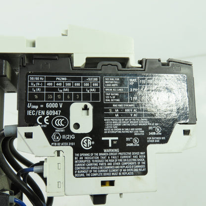 Moeller DIL0M-G PKZM0-16 600VAC Motor Starter 24VDC Coil