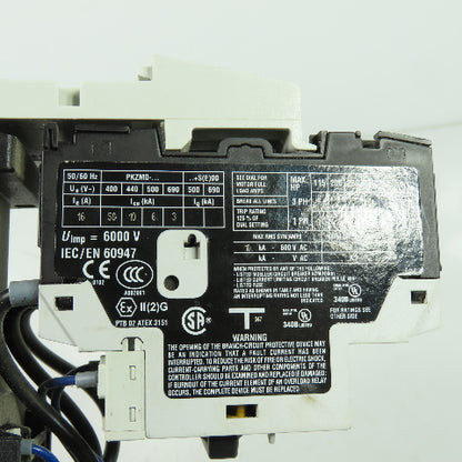 Moeller DIL0M-G PKZM0-16 600VAC Motor Starter 24VDC Coil