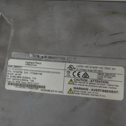 Ingersoll Rand 131X6759 IR-302P30KT4E55H2XXXXXXSXXXXAXBXCXXXXDX (Parts/Repair)