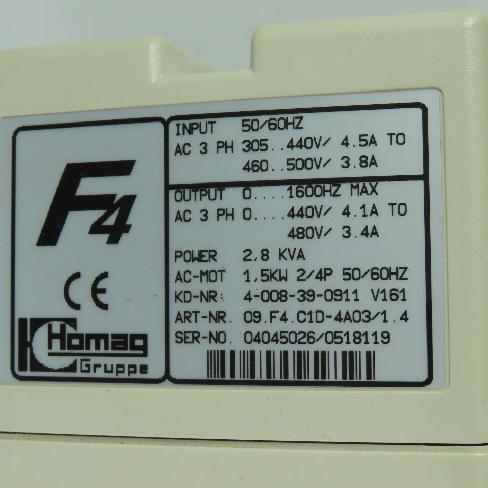 KEB 4-008-39-0911 3Ph 2.8KVA 50/60Hz Drive Inverter 305-500V Input 0-480V Output