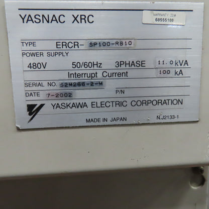 Yaskawa ERCR-SP100-RB10 Yasnac Motoman XRC 2001 Robot Controller 480V 3PH