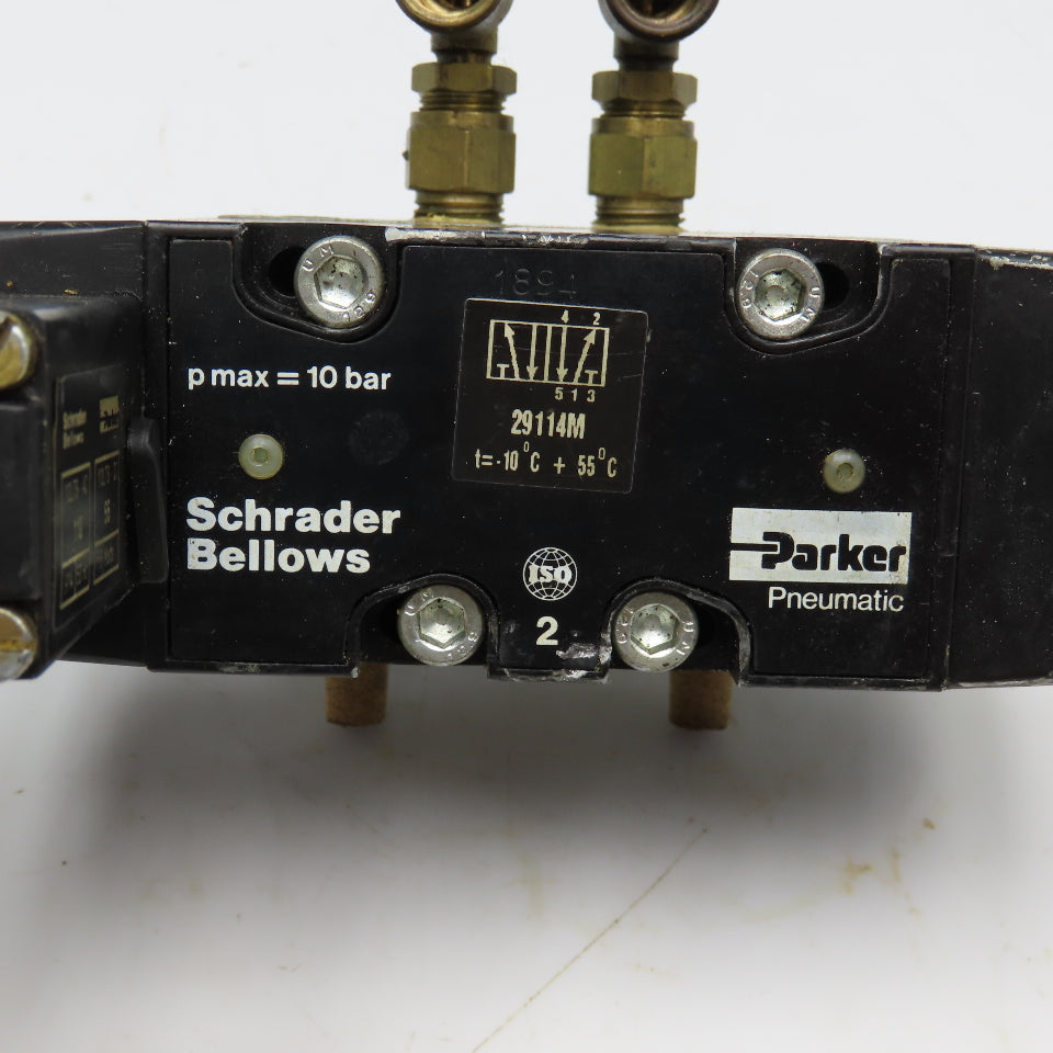 Parker Schrader Bellows 29114M 5/2 Position Pneumatic Solenoid Valve 110V Coil
