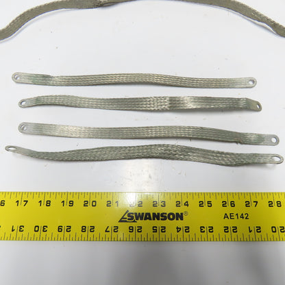 Braided Tin Coated Copper Grounding Strap (4) 12"x1/2" (2) 24"x1/2" Lot Of 6