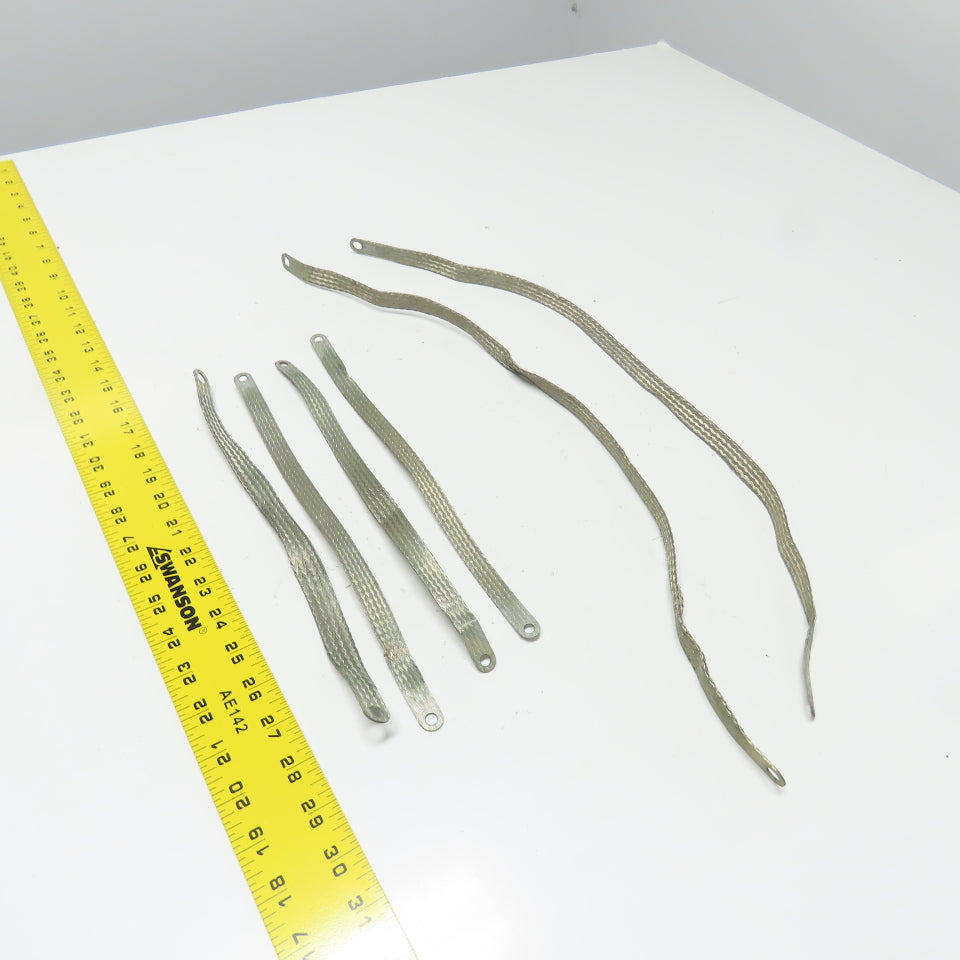 Braided Tin Coated Copper Grounding Strap (4) 12"x1/2" (2) 24"x1/2" Lot Of 6